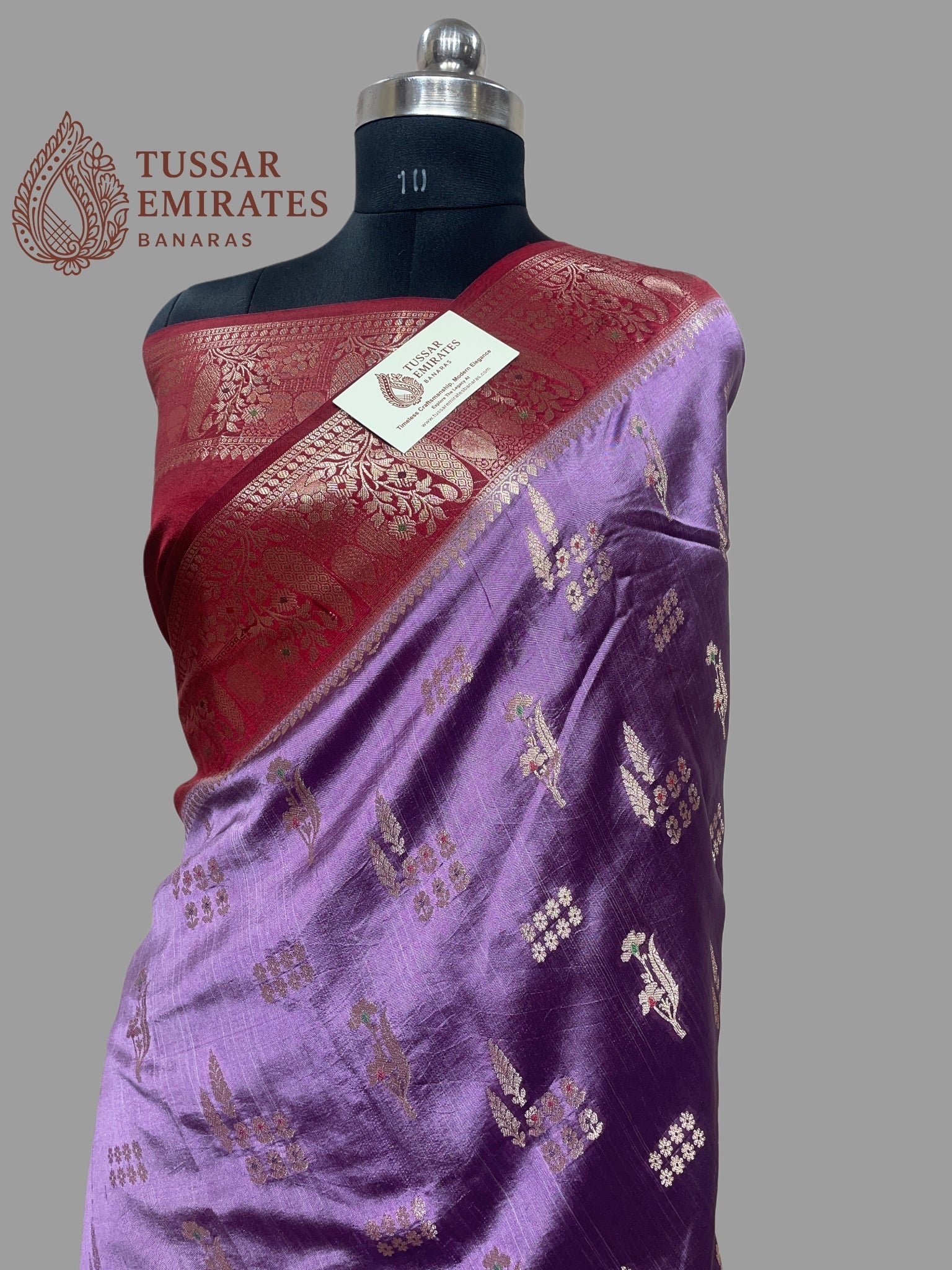 Pure Mango Silk Banarasi Saree - Tussar Emirates