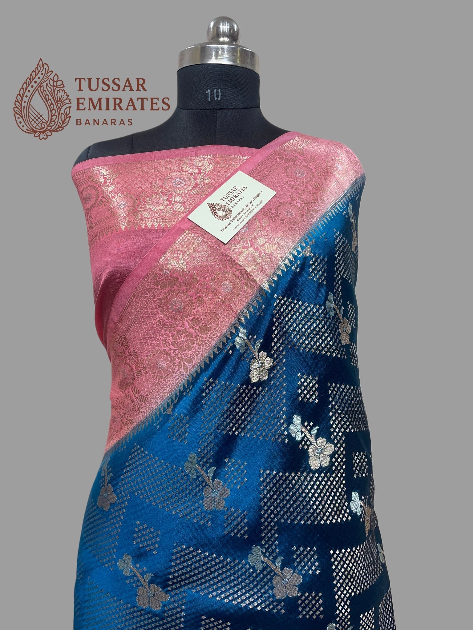 Pure Mango Silk Banarasi Saree - Tussar Emirates