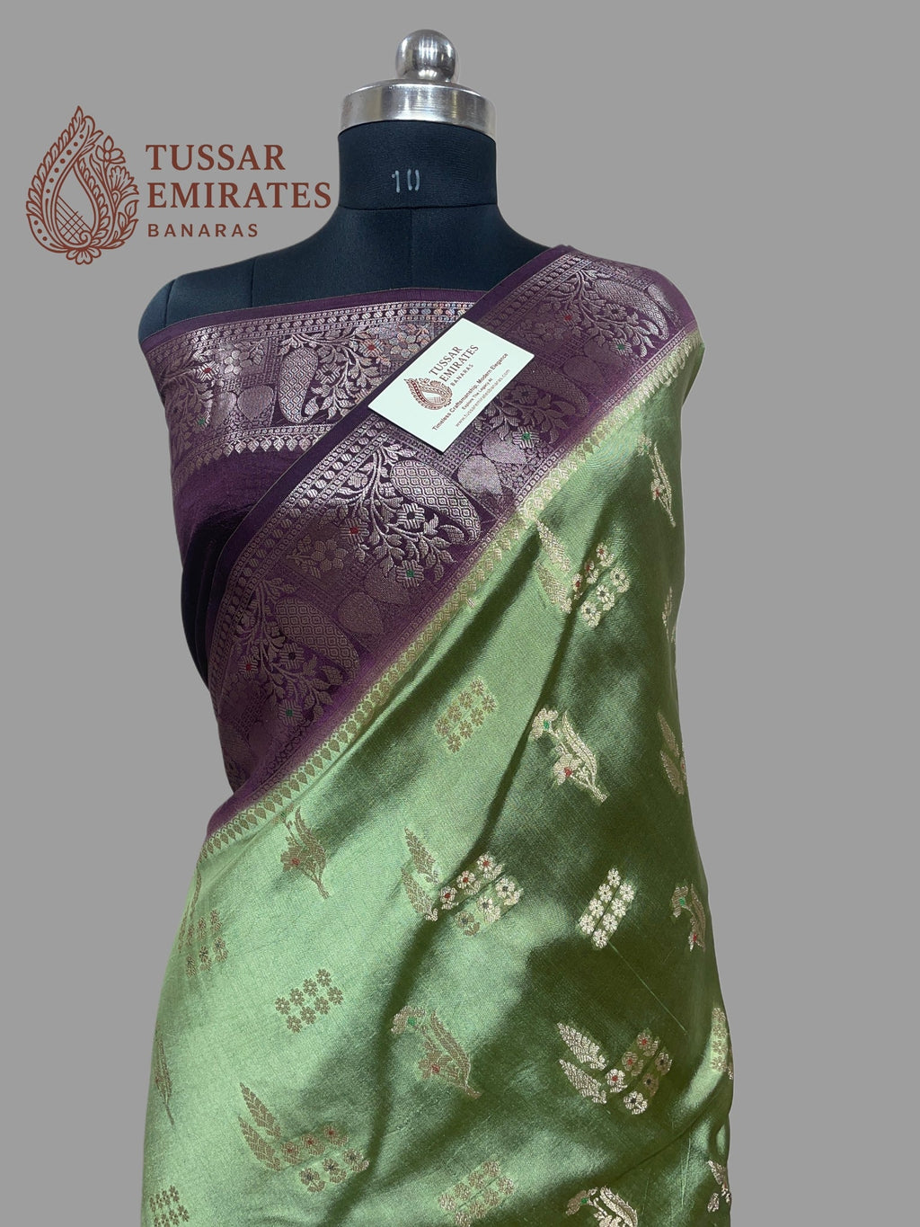 Pure Mango Silk Banarasi Saree - Tussar Emirates
