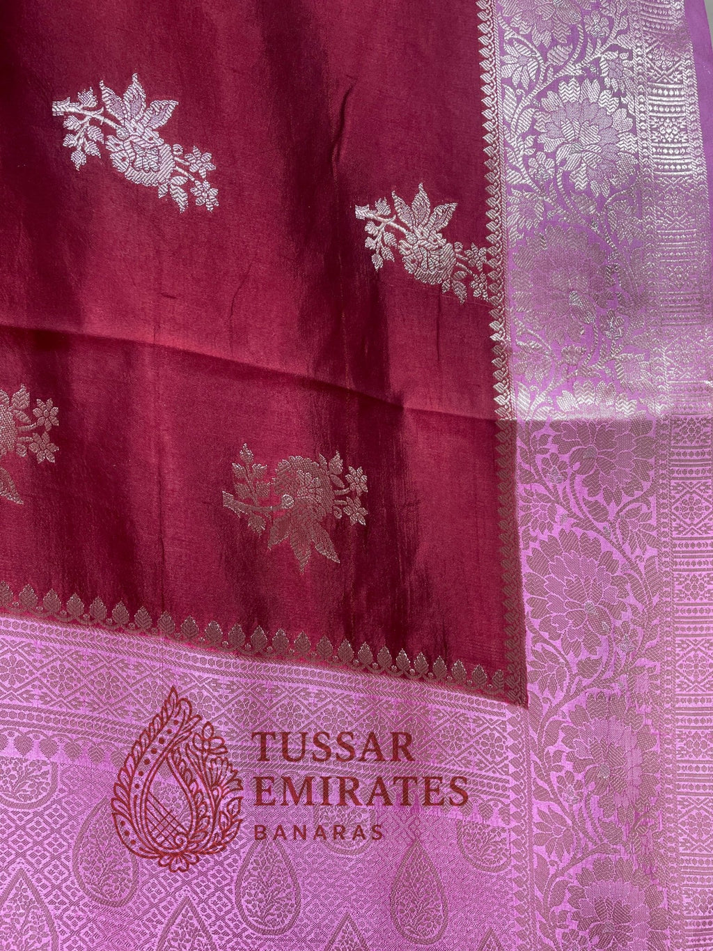 Pure Mango Silk Banarasi Saree - Tussar Emirates