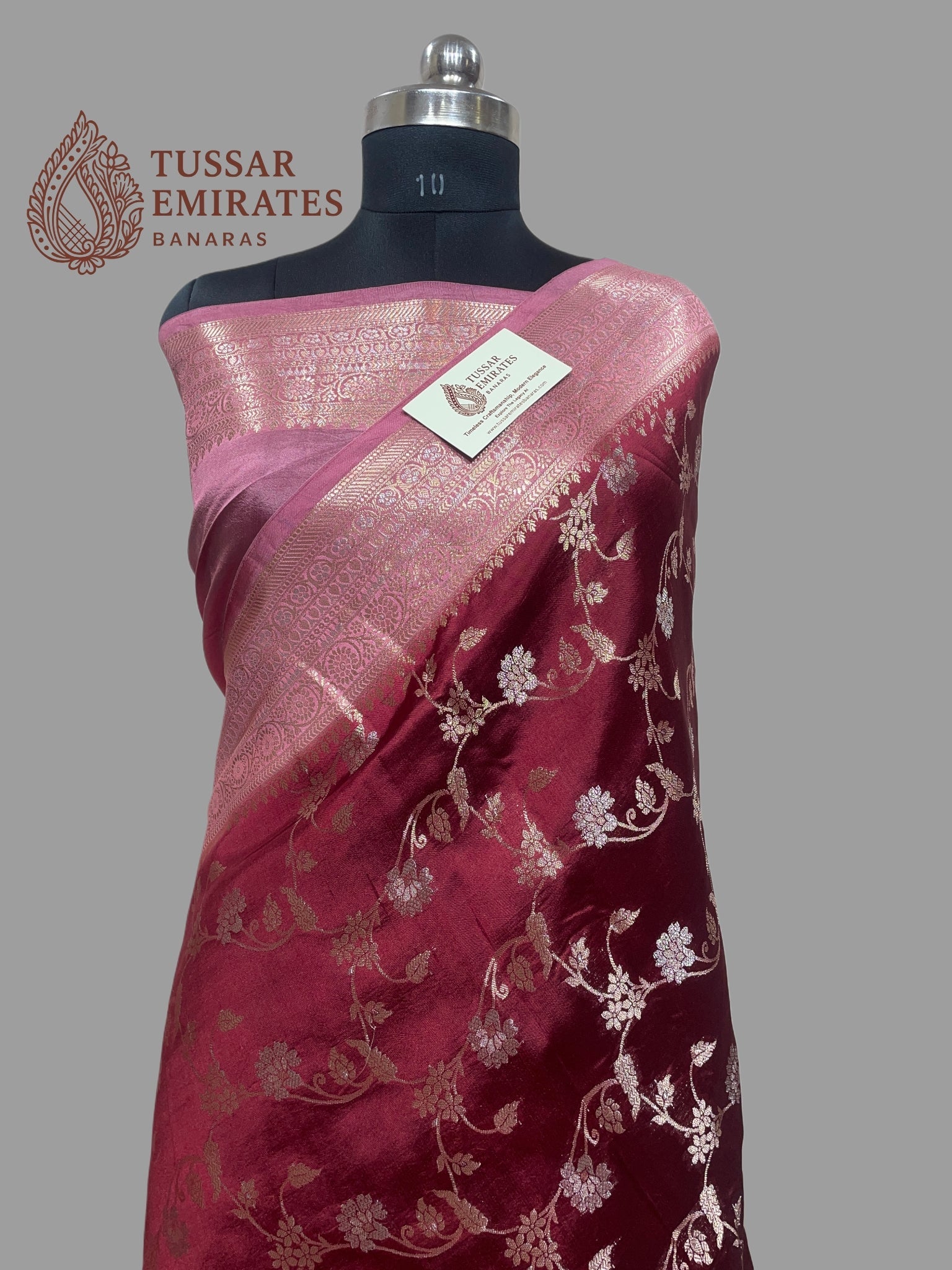 Pure Mango Silk Banarasi Saree - Tussar Emirates