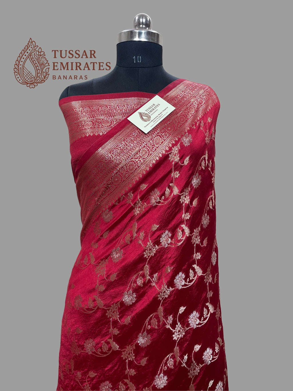 Pure Mango Silk Banarasi Saree - Tussar Emirates