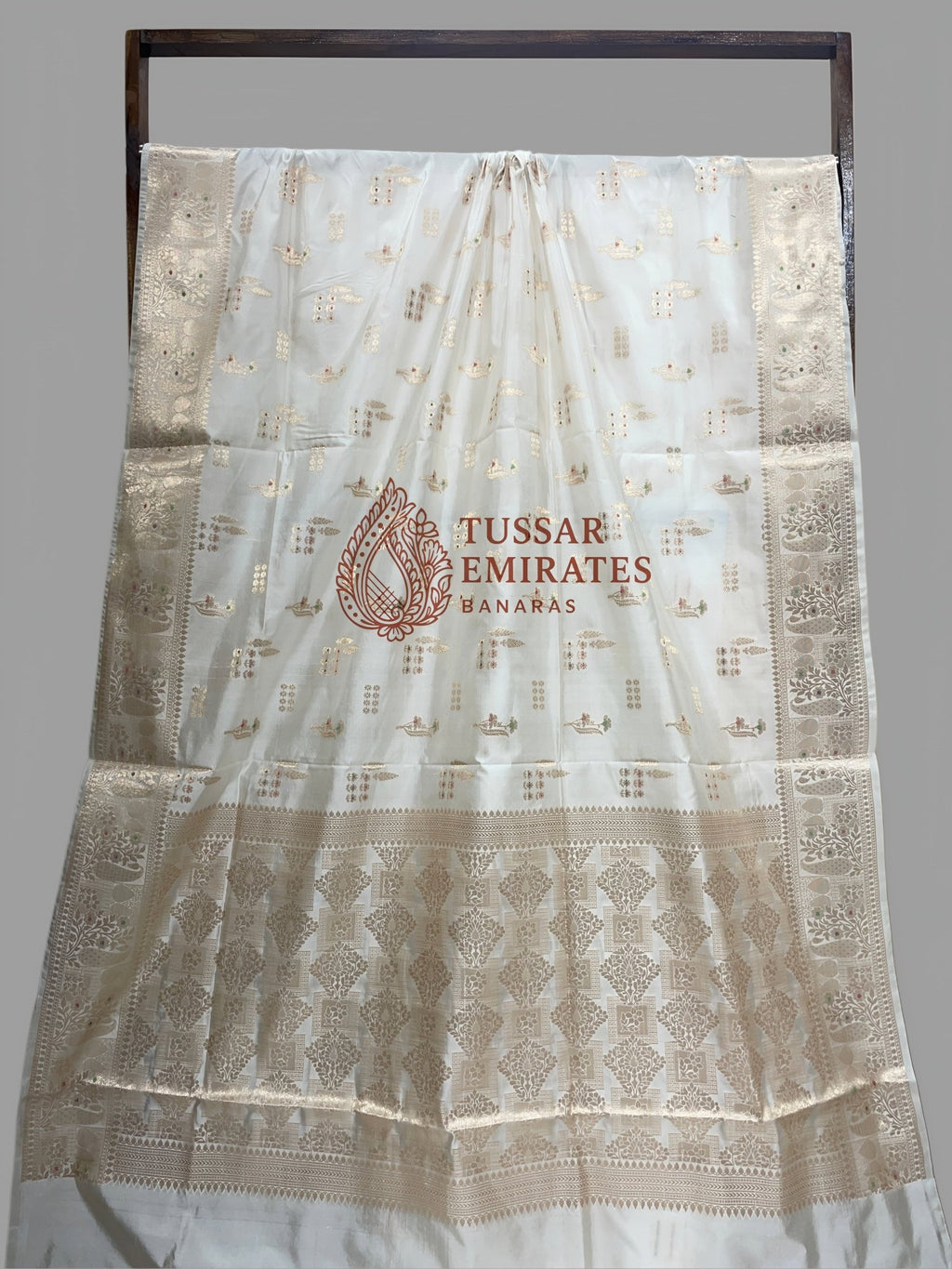 Pure Mango Silk Banarasi Saree - Tussar Emirates