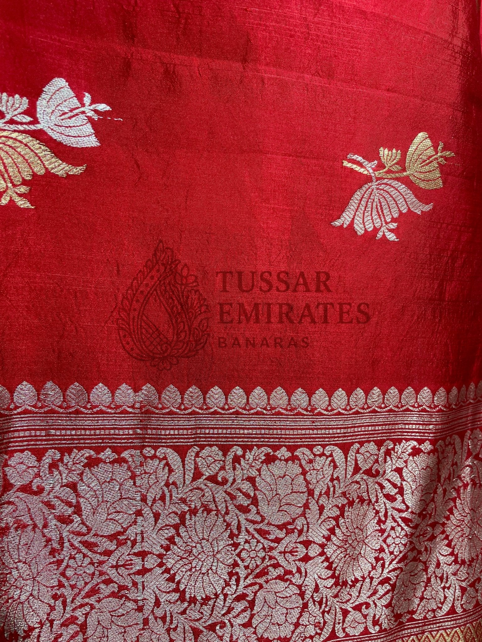 Pure Mango Silk Handloom Banarasi Saree - Tussar Emirates