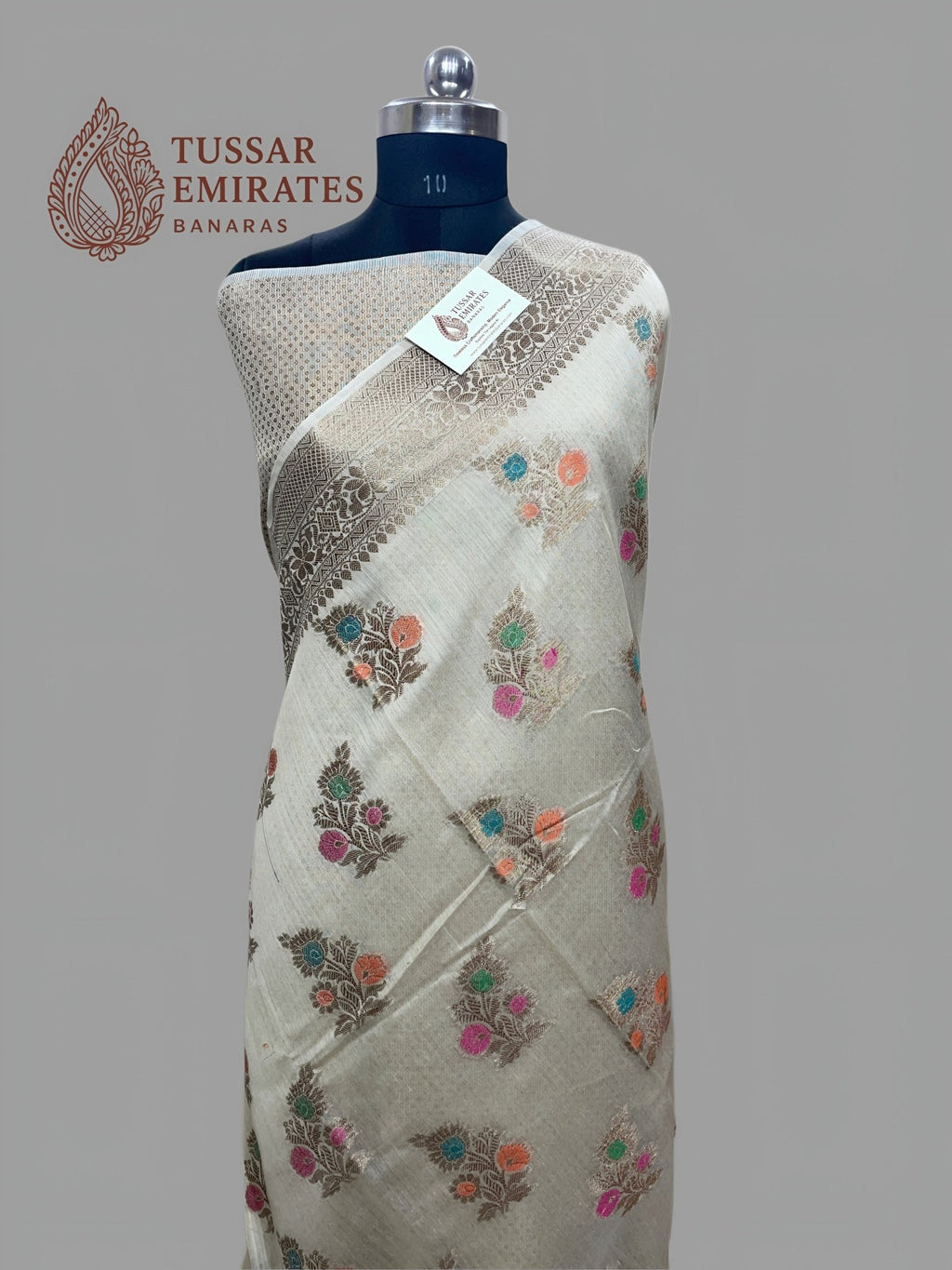 Pure Munga Silk Banarasi Saree – Antique Zari - Tussar Emirates