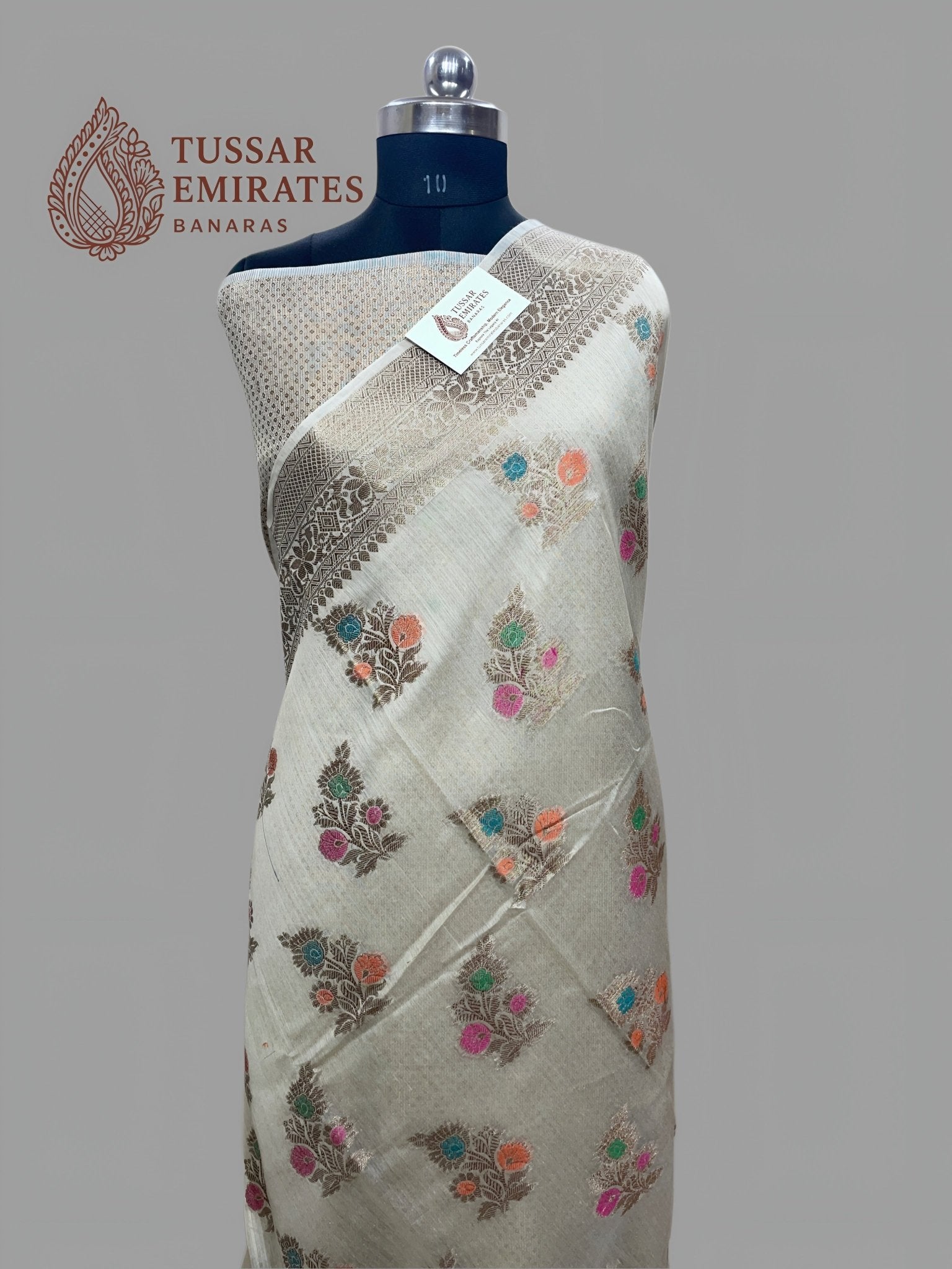 Pure Munga Silk Banarasi Saree – Antique Zari - Tussar Emirates