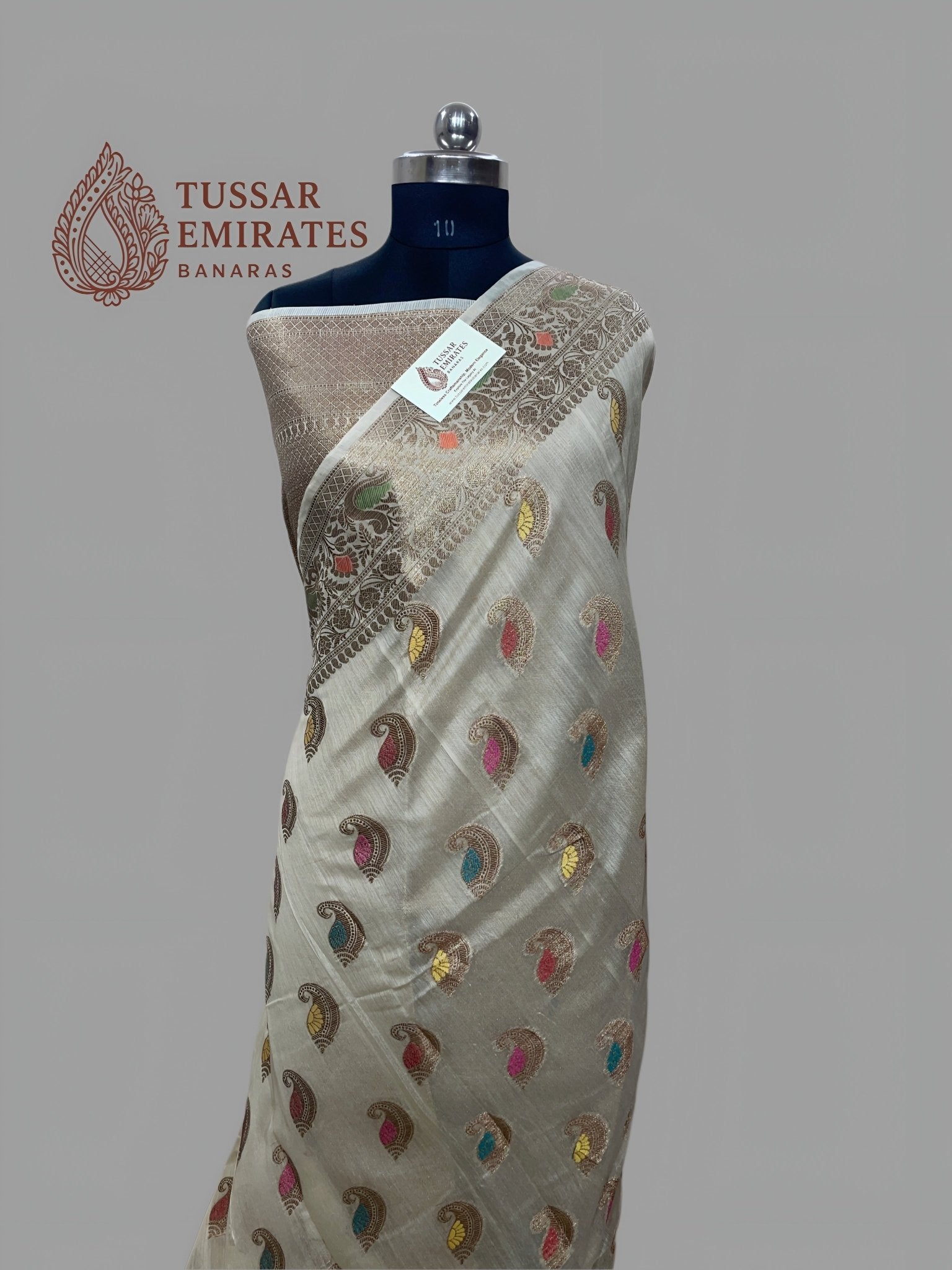Pure Munga Silk Banarasi Saree – Antique Zari - Tussar Emirates