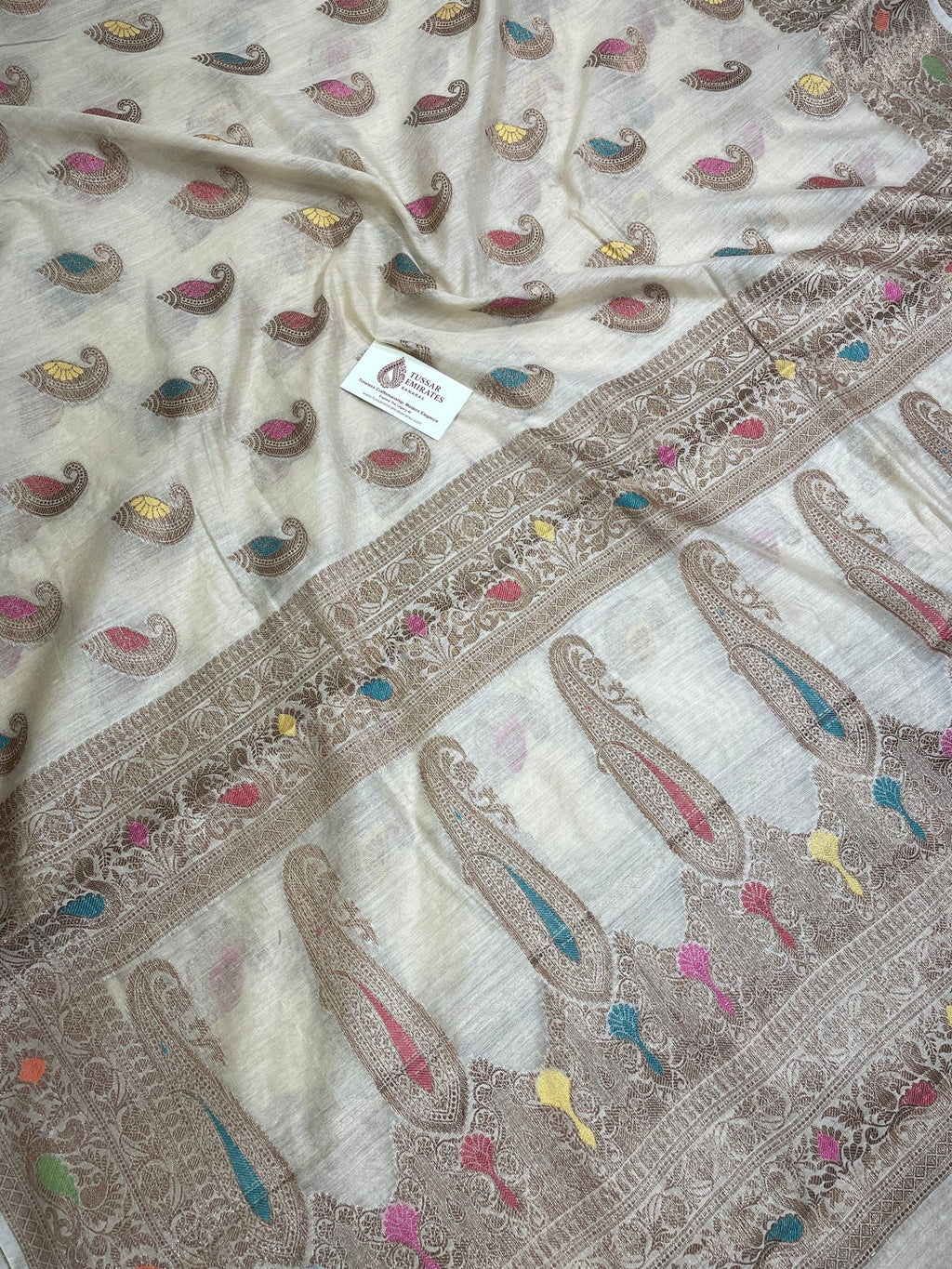 Pure Munga Silk Banarasi Saree – Antique Zari - Tussar Emirates