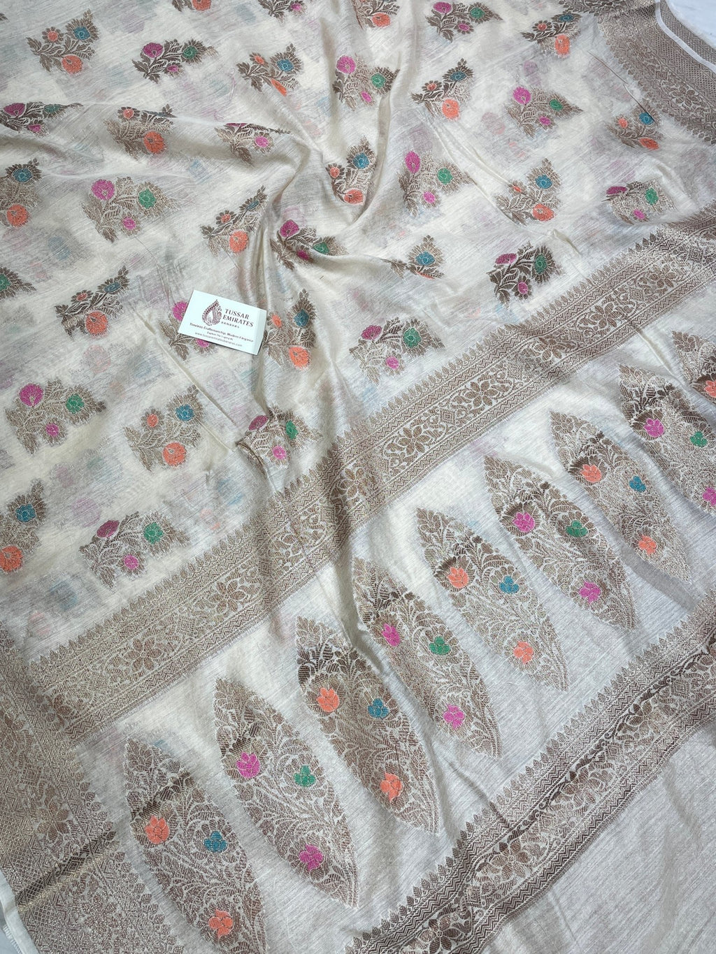 Pure Munga Silk Banarasi Saree – Antique Zari - Tussar Emirates