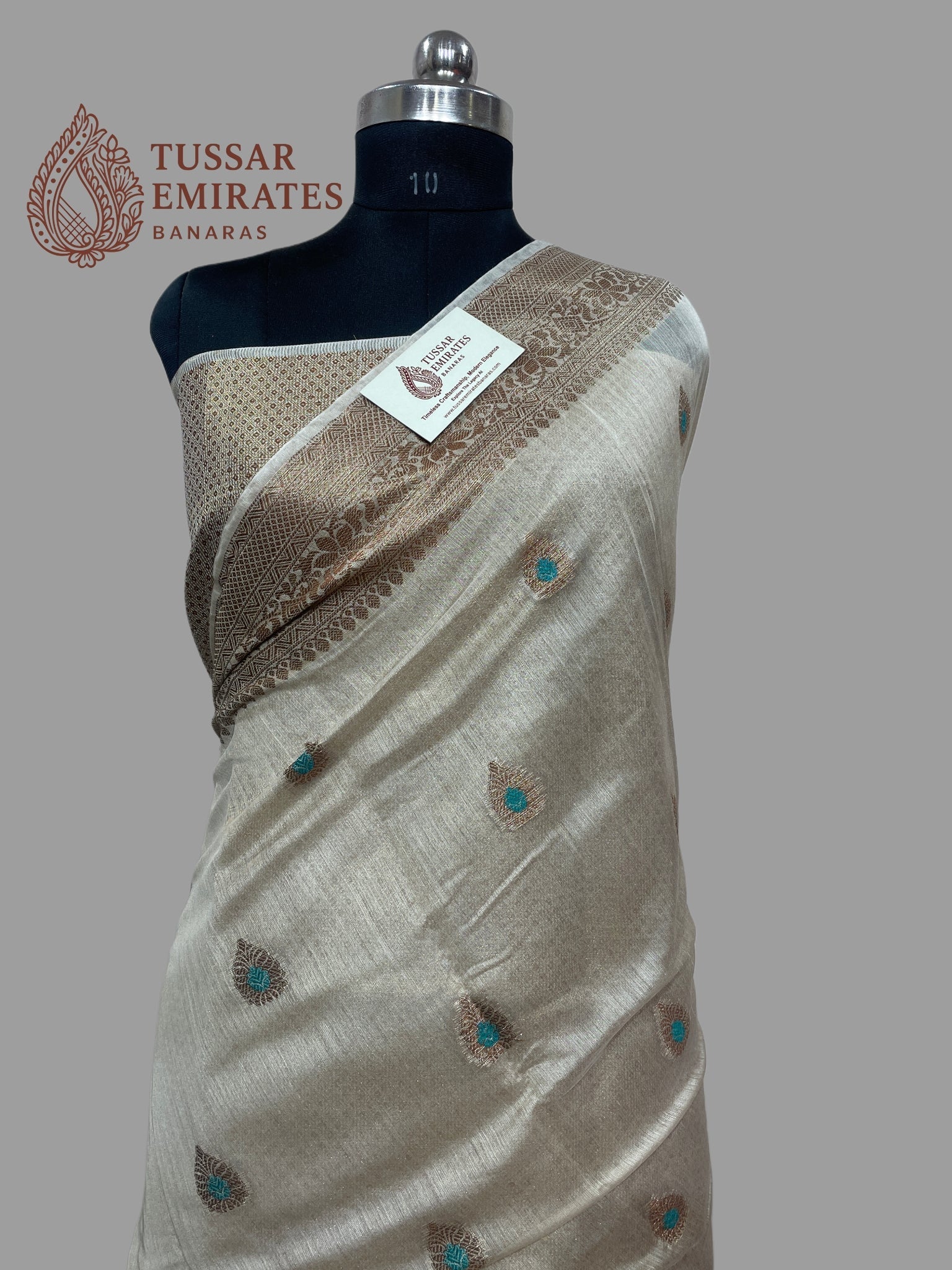 Pure Munga Silk Banarasi Saree – Antique Zari - Tussar Emirates