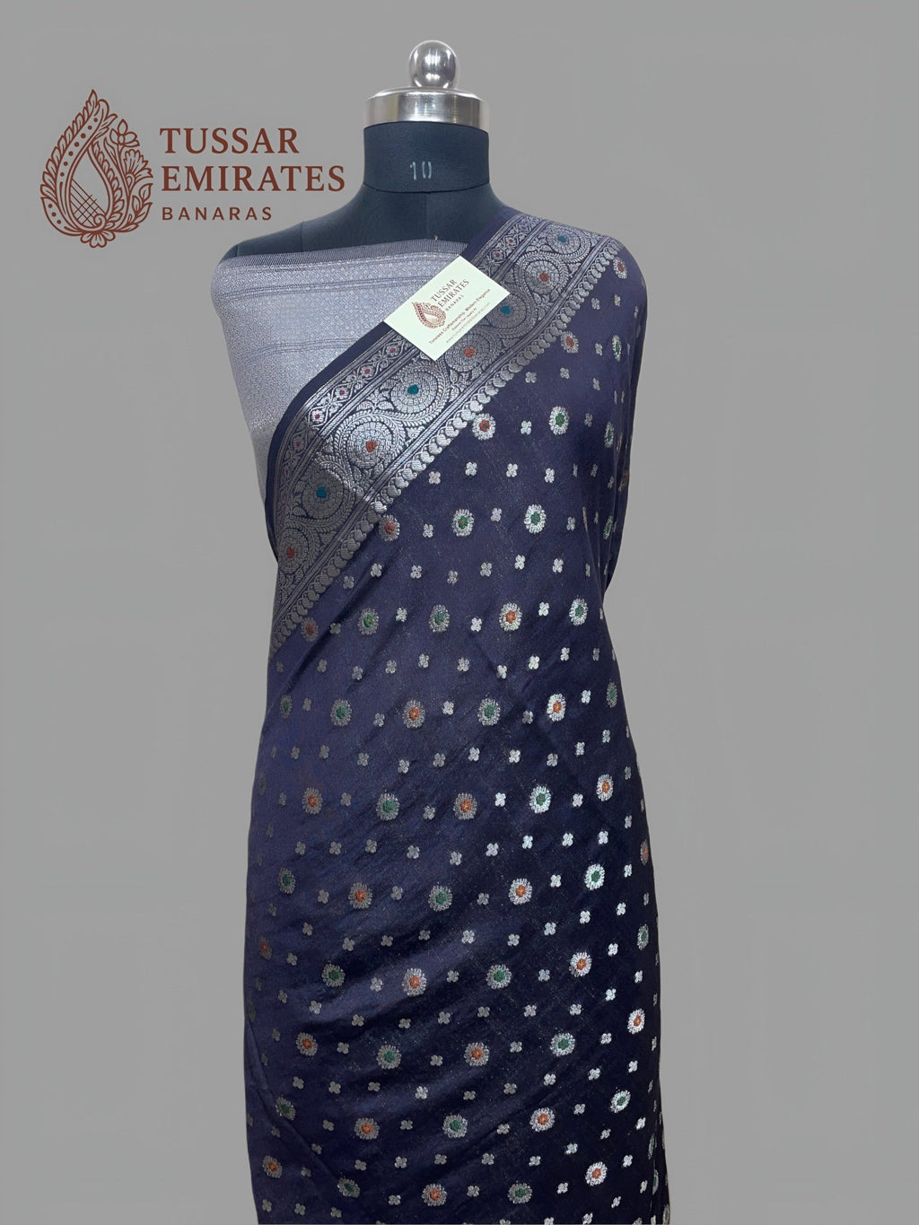 Pure Munga Silk Banarasi Saree – In Black Antique Zari - Tussar Emirates