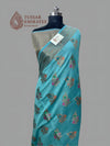 Pure Munga Silk Banarasi Saree – Sky Blue Antique Zari - Tussar Emirates