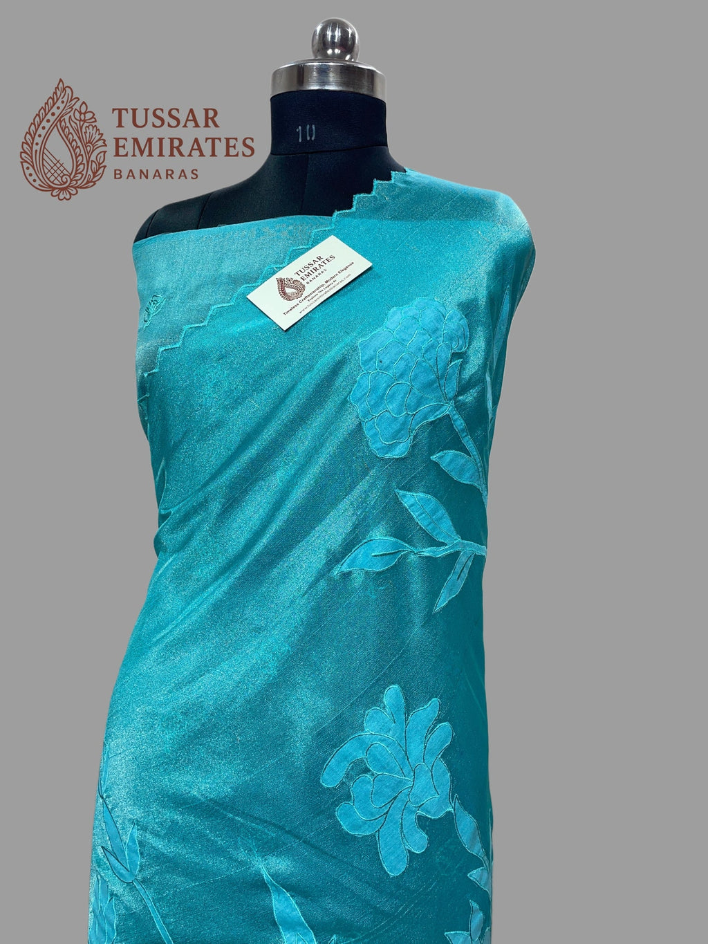 Pure Tissue Silk Banarasi Saree - Chikankari all over - Tussar Emirates