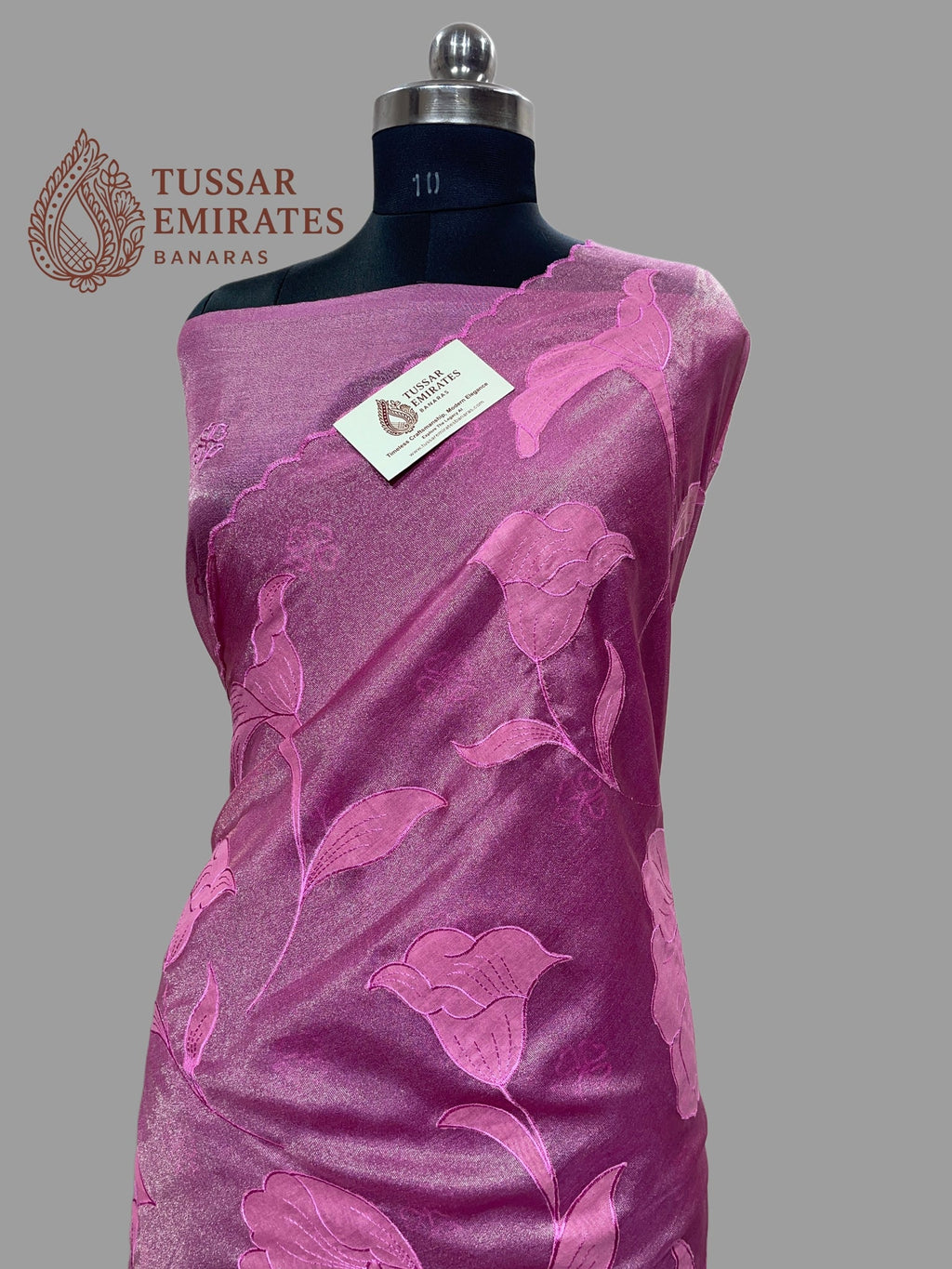 Pure Tissue Silk Banarasi Saree - Chikankari all over - Tussar Emirates