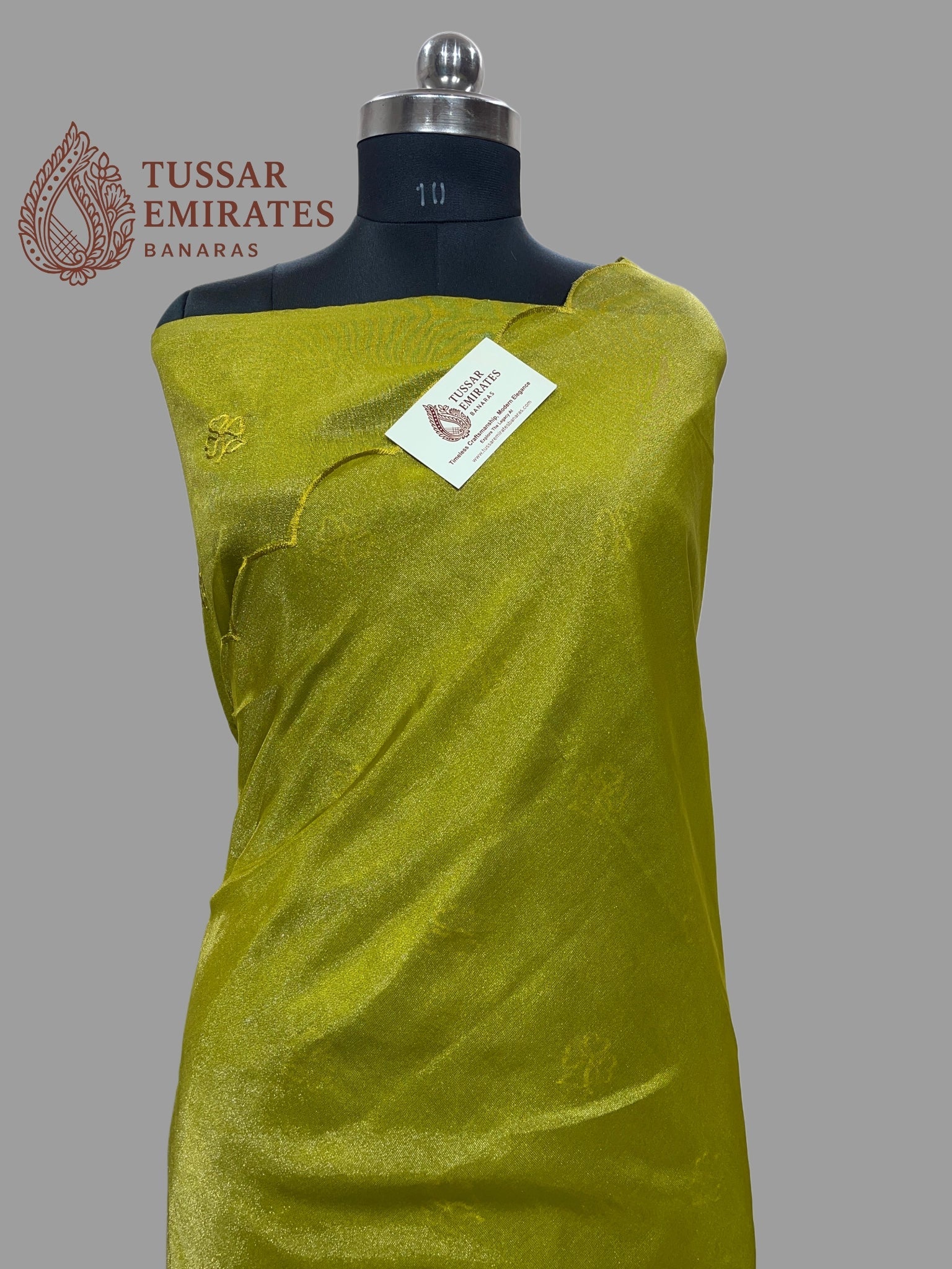 Pure Tissue Silk Banarasi Saree - Chikankari all over - Tussar Emirates