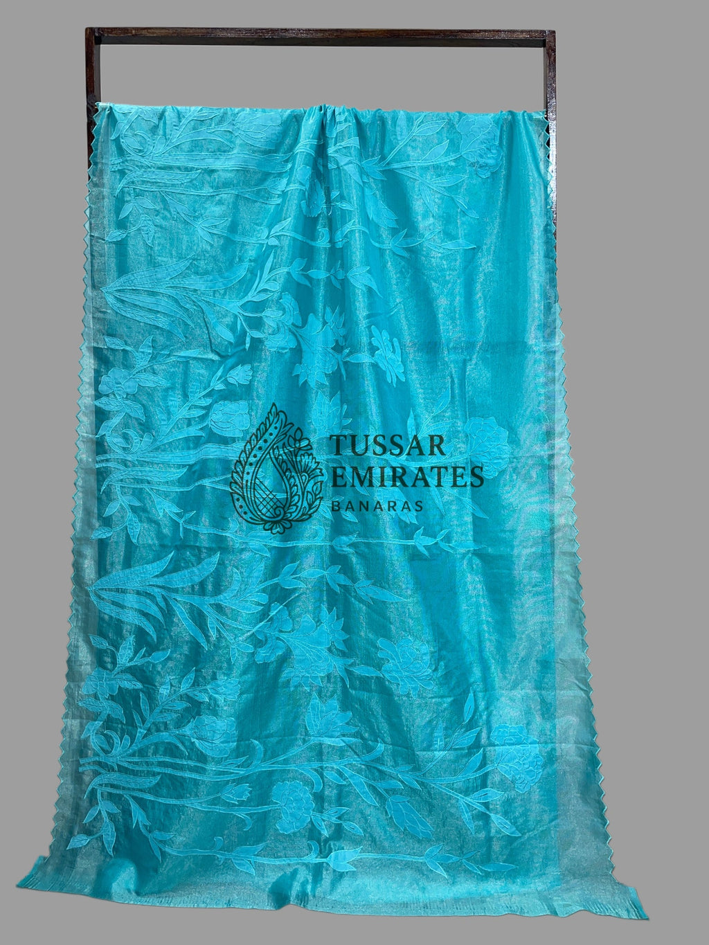 Pure Tissue Silk Banarasi Saree - Chikankari all over - Tussar Emirates