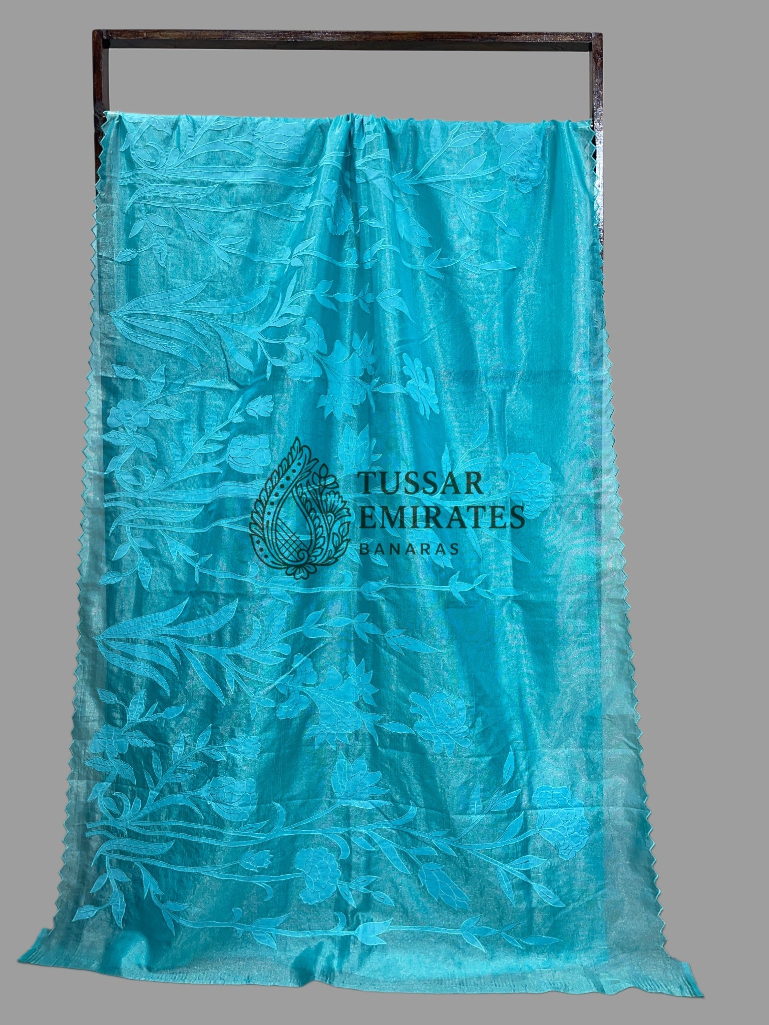 Pure Tissue Silk Banarasi Saree - Chikankari all over - Tussar Emirates