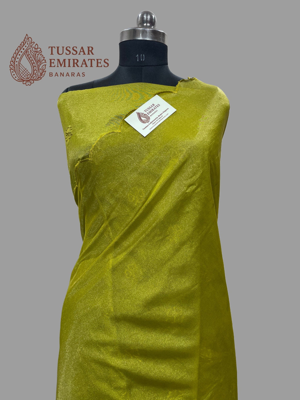 Pure Tissue Silk Banarasi Saree - Chikankari all over - Tussar Emirates