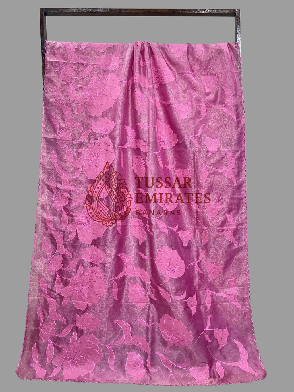 Pure Tissue Silk Banarasi Saree - Chikankari all over - Tussar Emirates