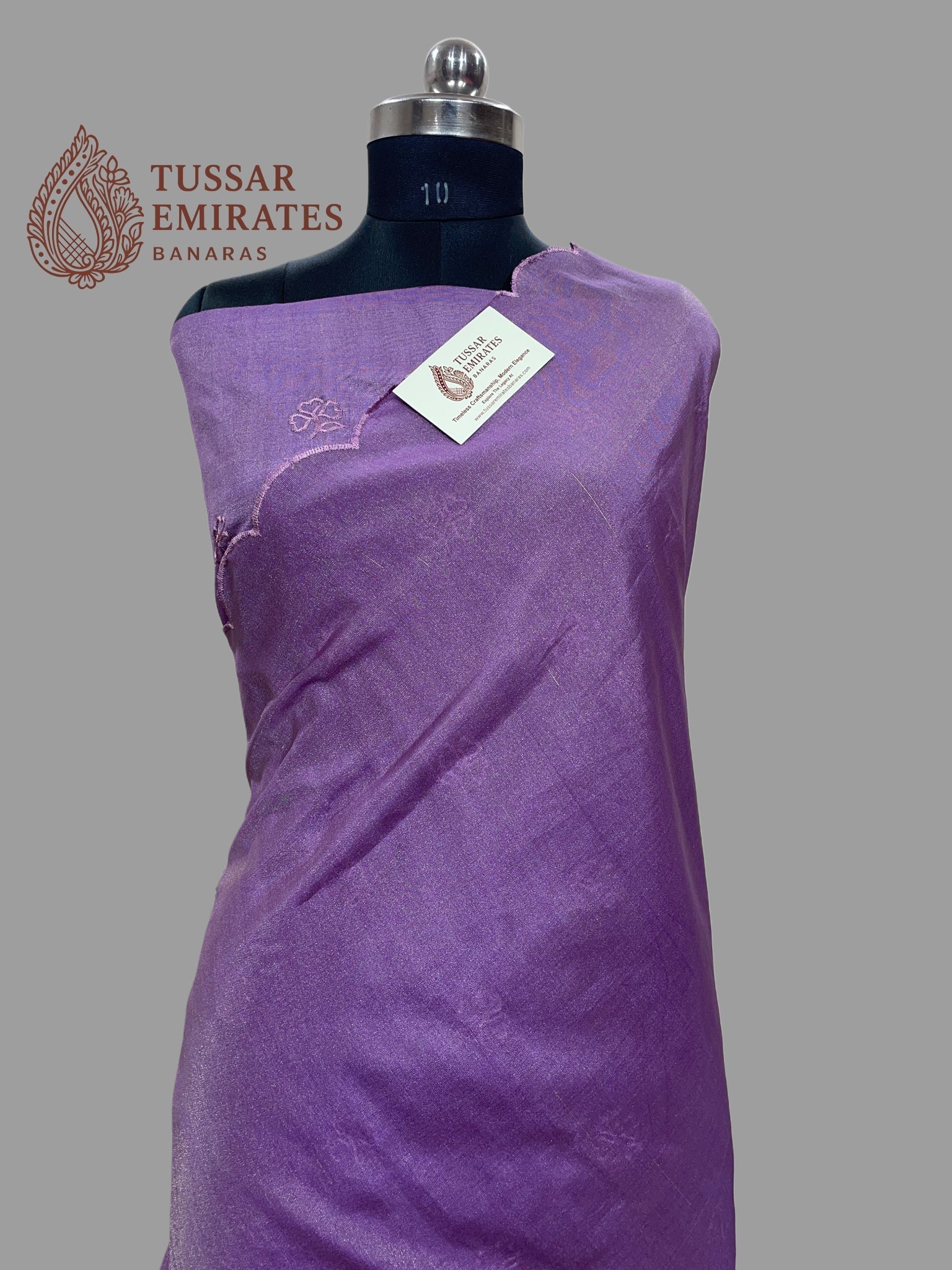 Pure Tissue Silk Banarasi Saree - Chikankari all over - Tussar Emirates