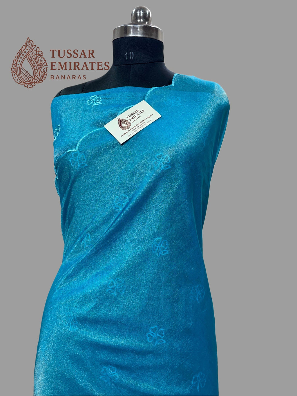 Pure Tissue Silk Banarasi Saree - Chikankari all over - Tussar Emirates