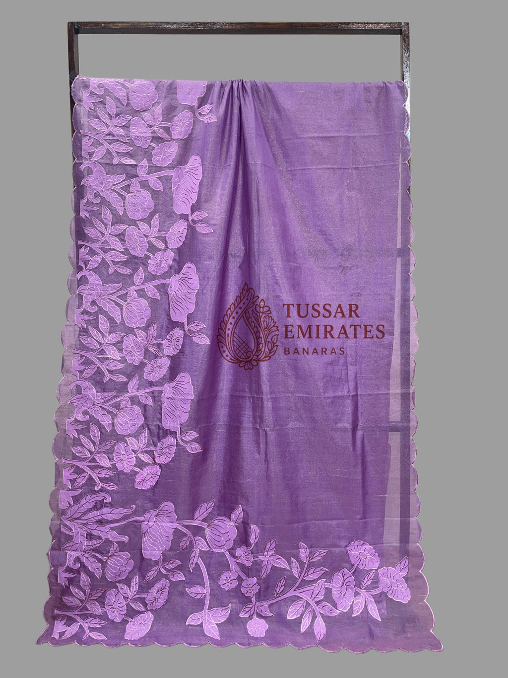 Pure Tissue Silk Banarasi Saree - Chikankari all over - Tussar Emirates