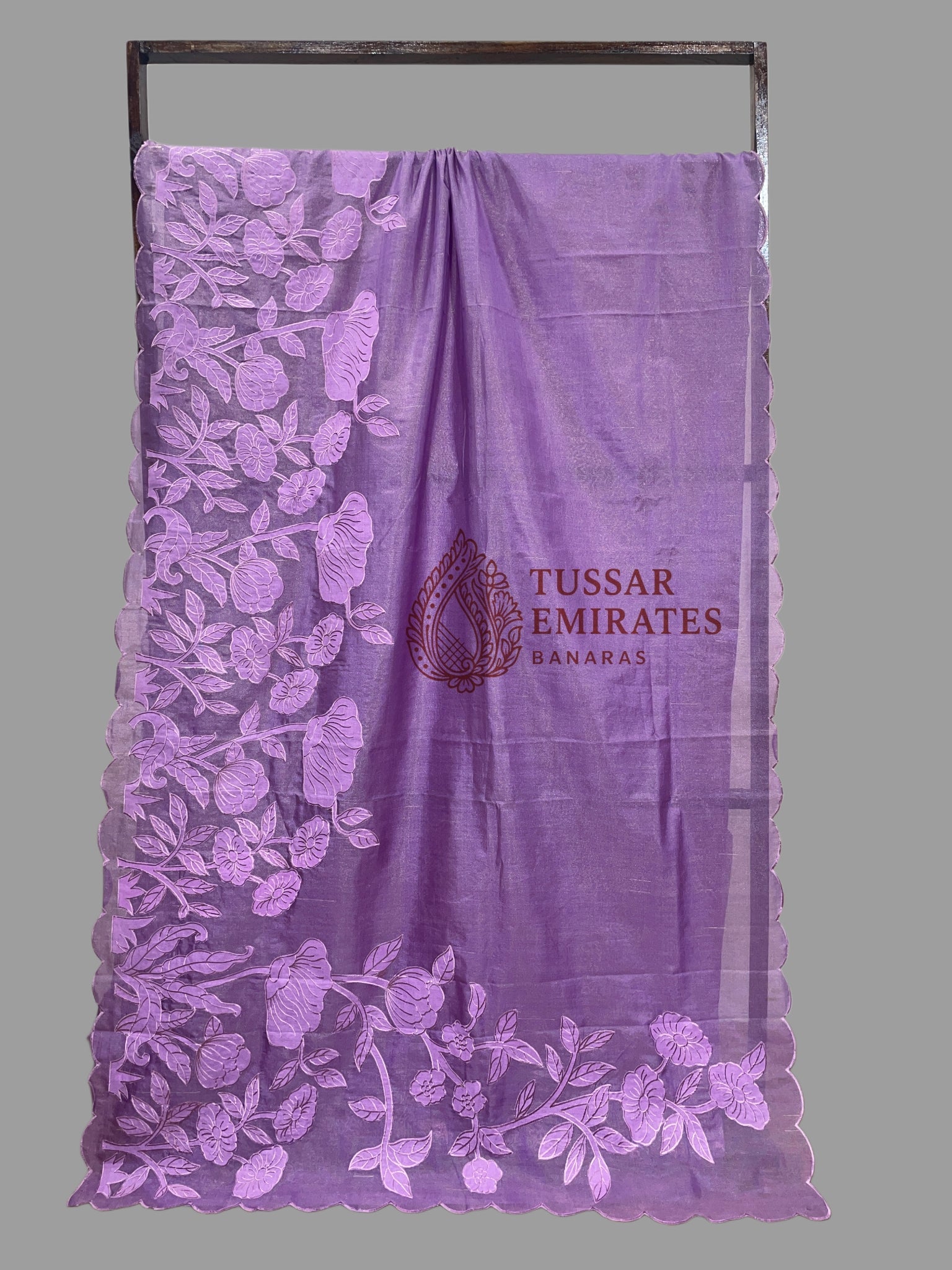 Pure Tissue Silk Banarasi Saree - Chikankari all over - Tussar Emirates