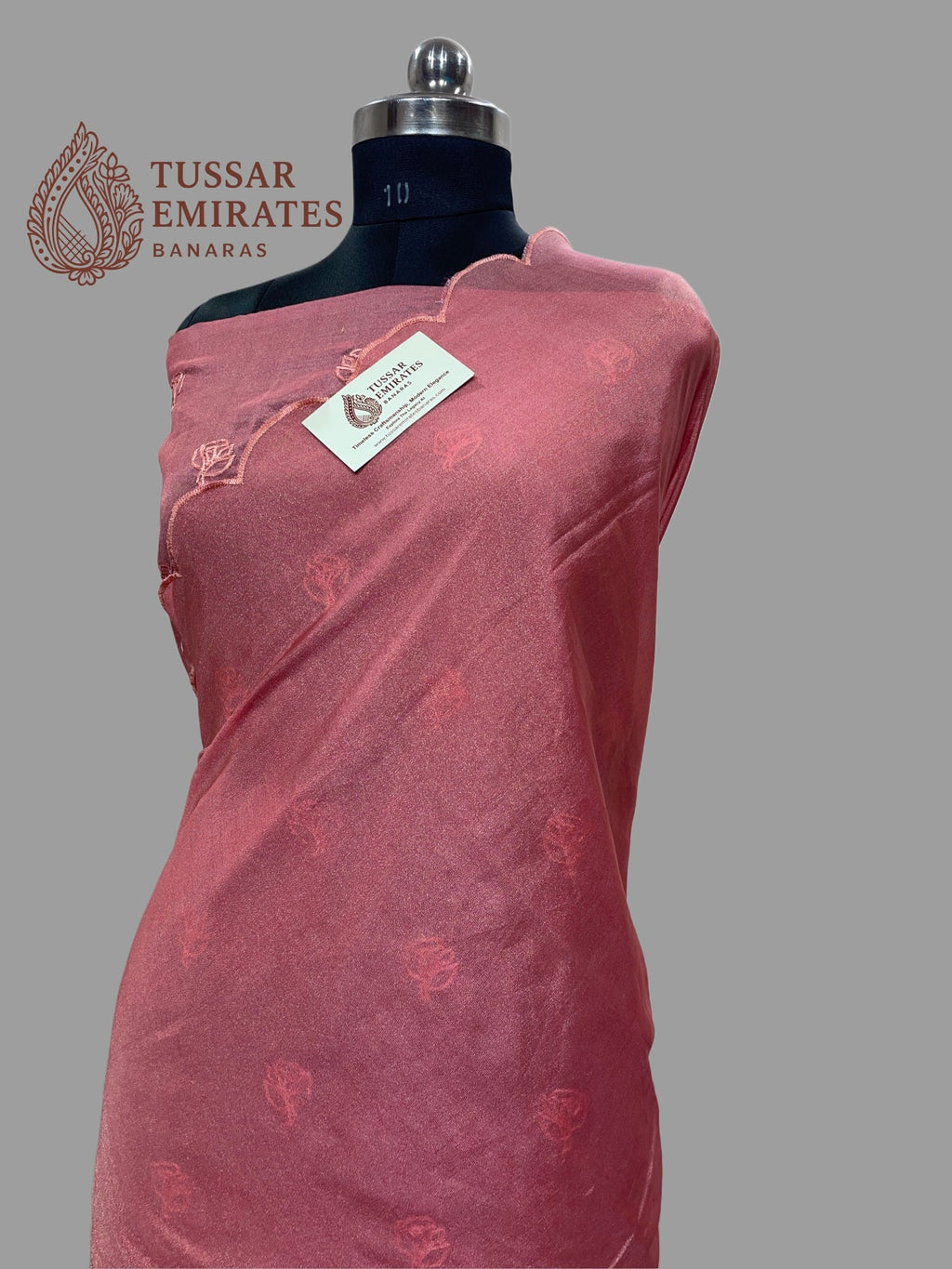 Pure Tissue Silk Banarasi Saree - Chikankari all over - Tussar Emirates