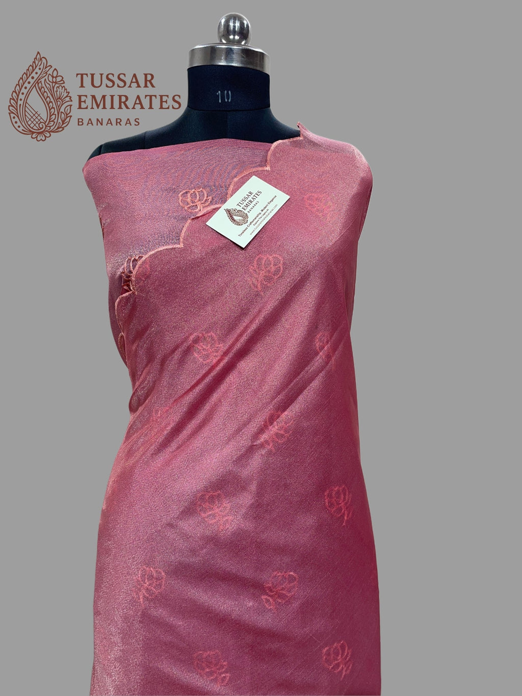 Pure Tissue Silk Banarasi Saree - Chikankari all over - Tussar Emirates