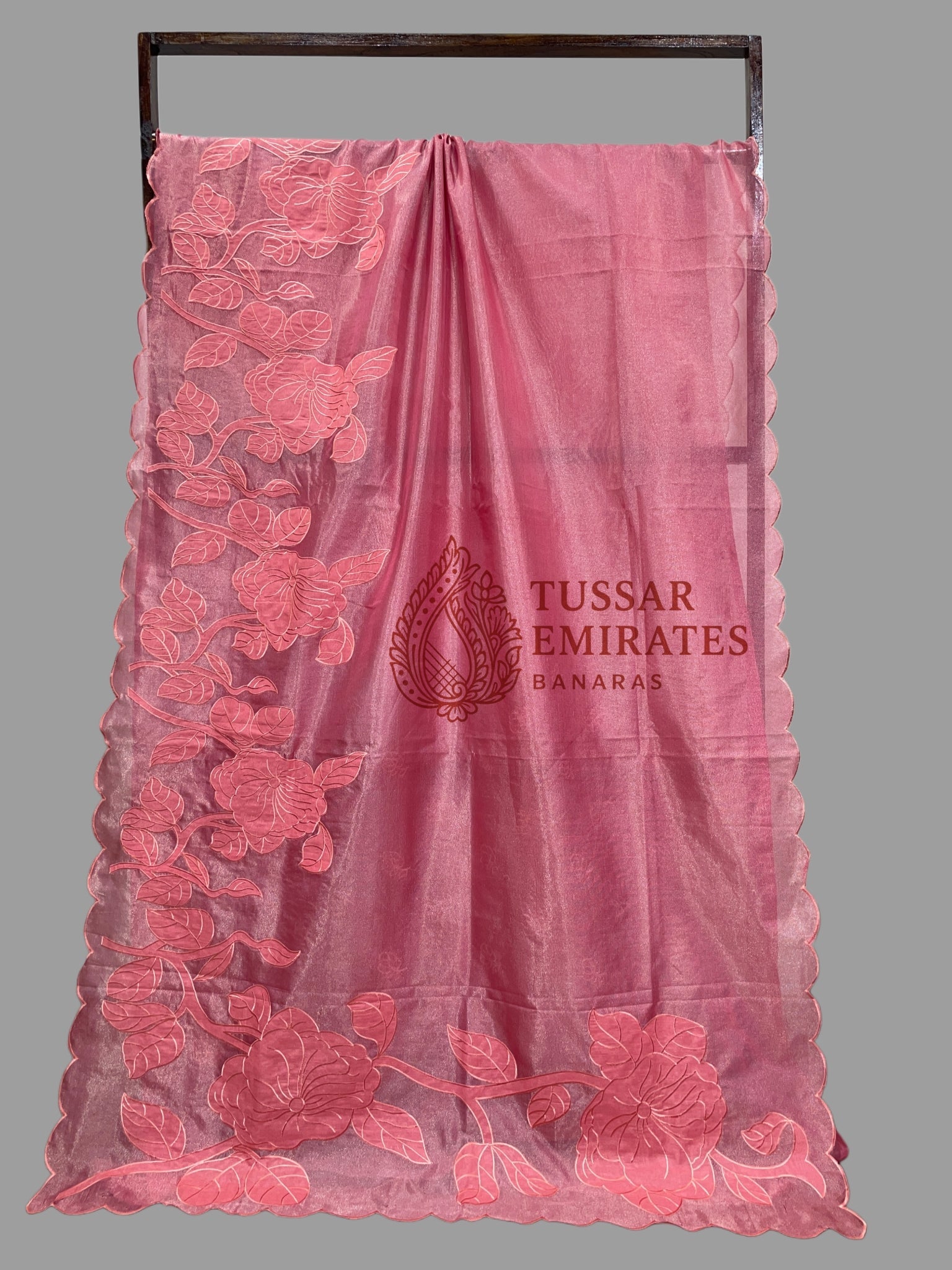 Pure Tissue Silk Banarasi Saree - Chikankari all over - Tussar Emirates