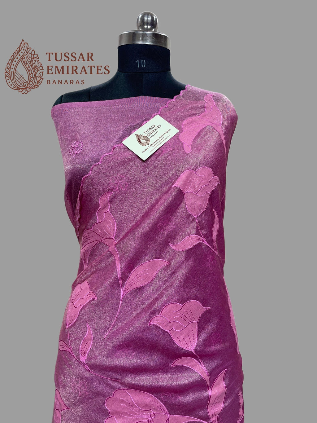 Pure Tissue Silk Banarasi Saree - Chikankari all over - Tussar Emirates