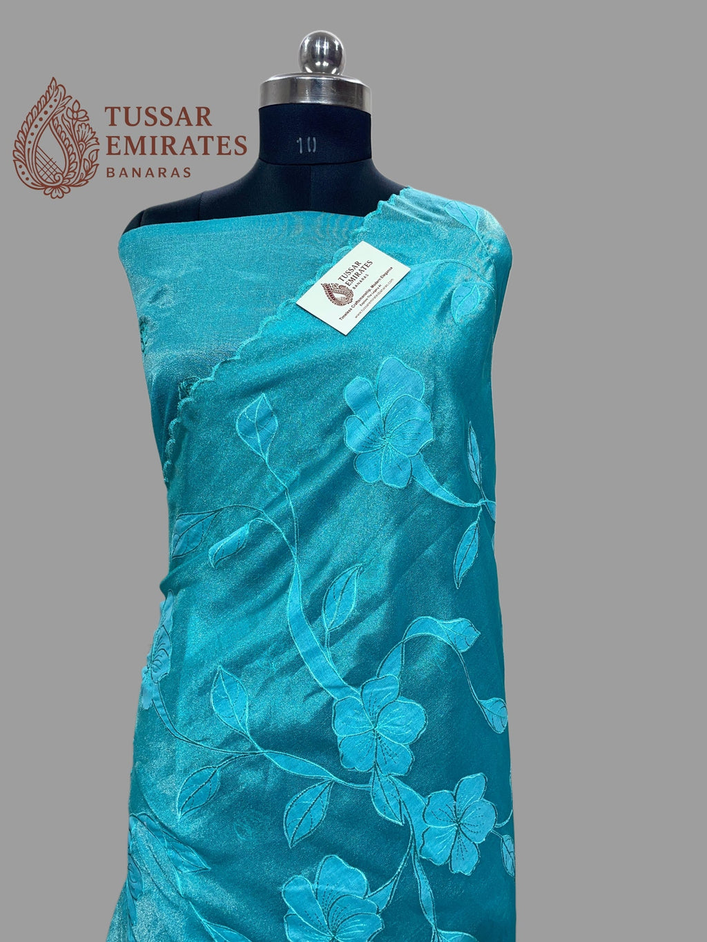 Pure Tissue Silk Banarasi Saree - Chikankari all over - Tussar Emirates