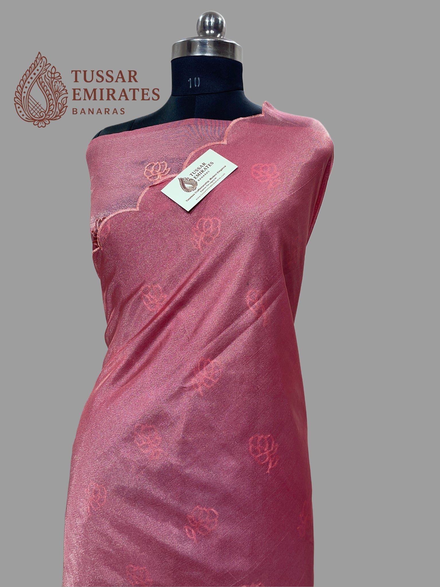 Pure Tissue Silk Banarasi Saree - Chikankari all over - Tussar Emirates