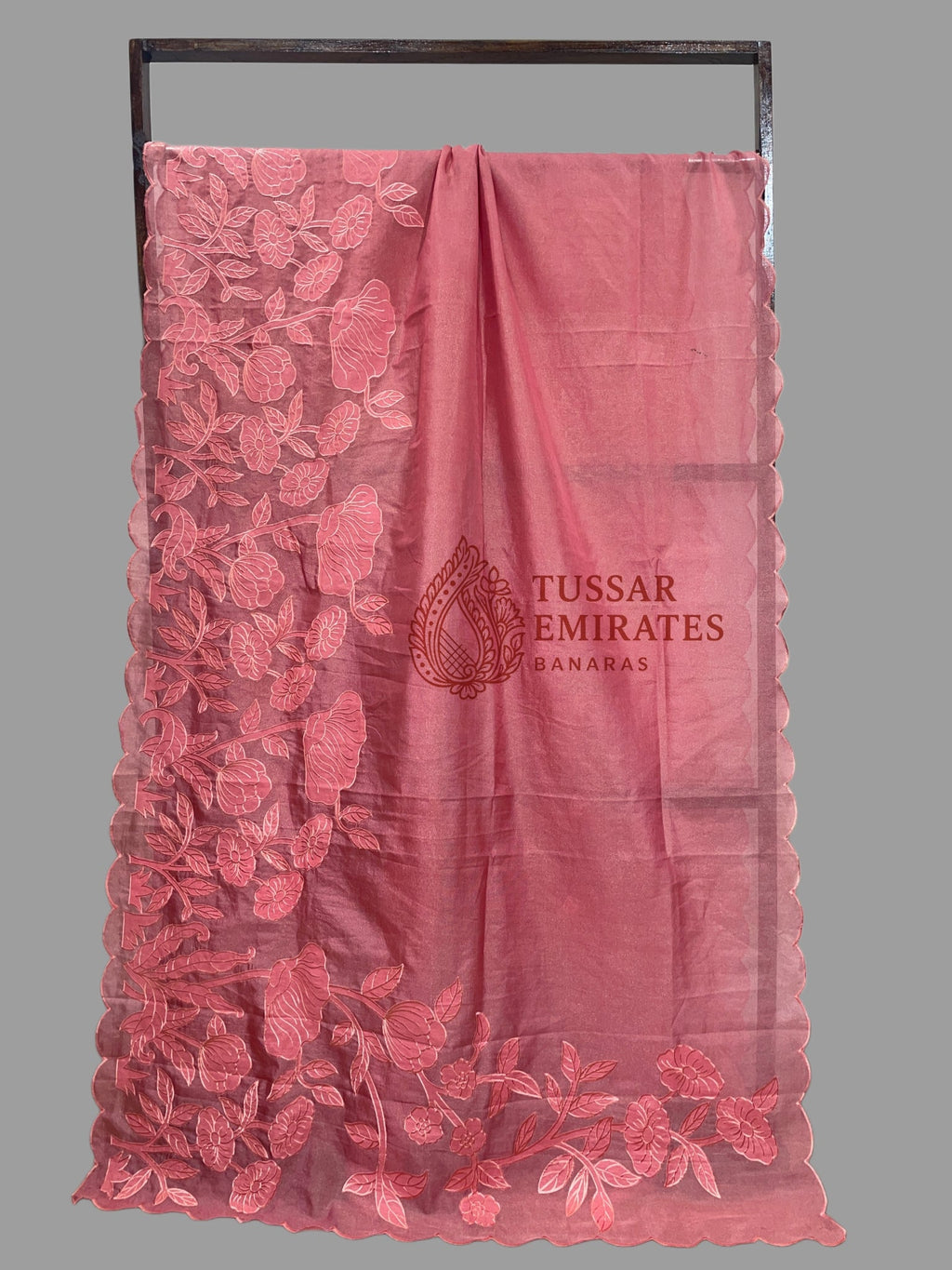 Pure Tissue Silk Banarasi Saree - Chikankari all over - Tussar Emirates