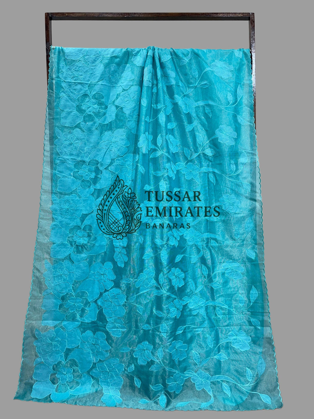 Pure Tissue Silk Banarasi Saree - Chikankari all over - Tussar Emirates