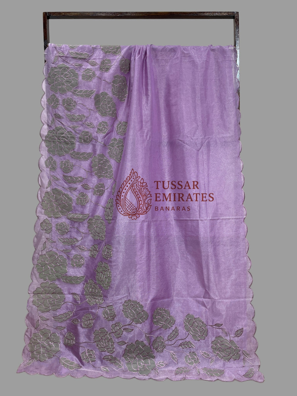 Pure Tissue Silk Banarasi Saree - Chikankari all over - Tussar Emirates