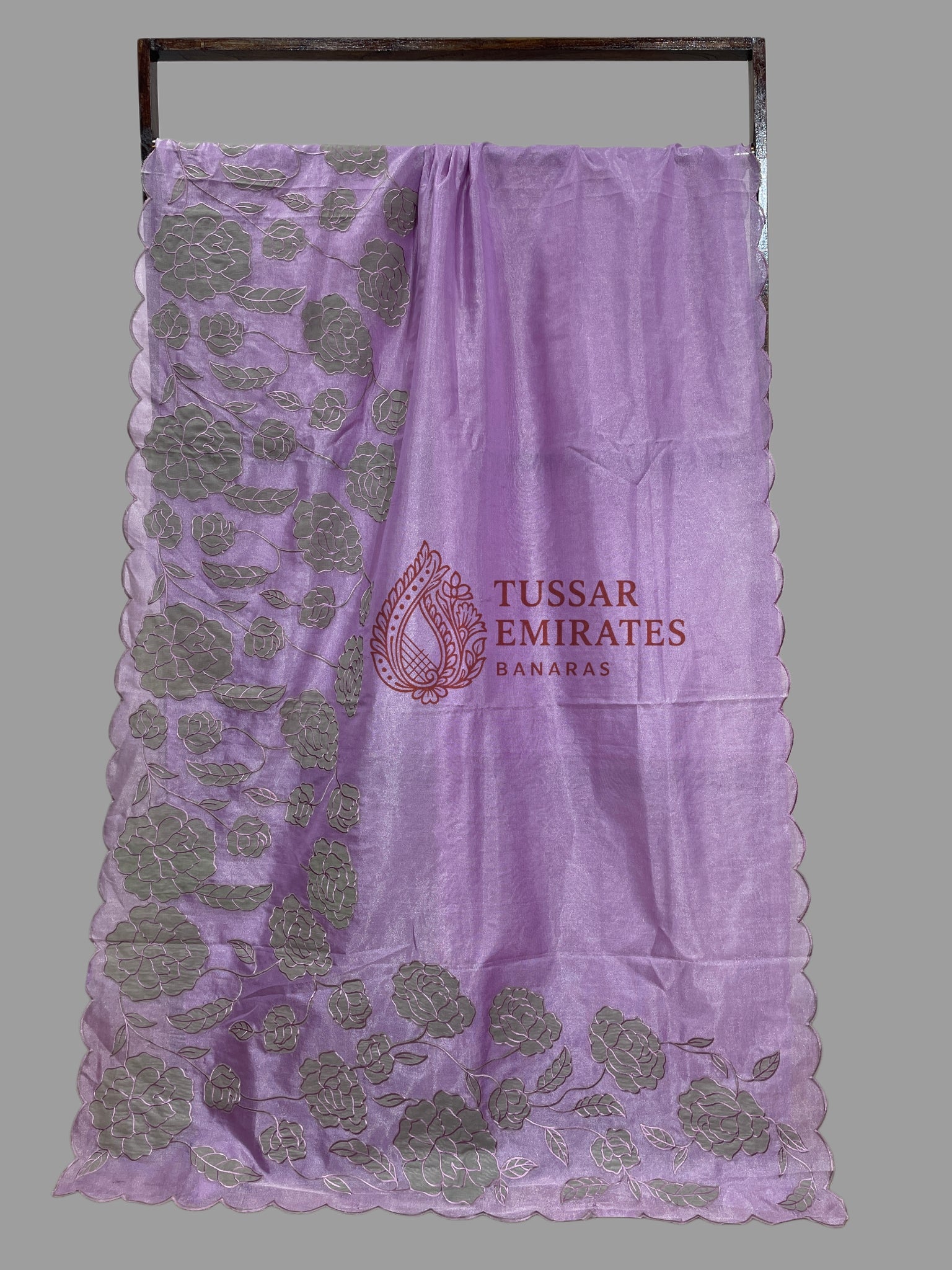 Pure Tissue Silk Banarasi Saree - Chikankari all over - Tussar Emirates