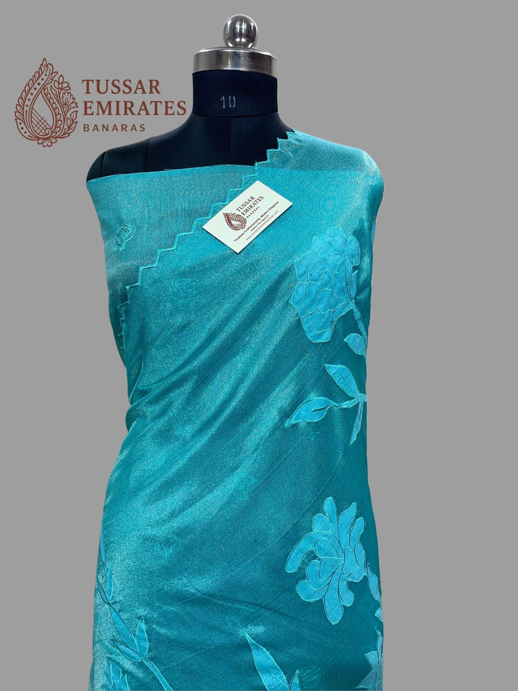 Pure Tissue Silk Banarasi Saree - Chikankari all over - Tussar Emirates