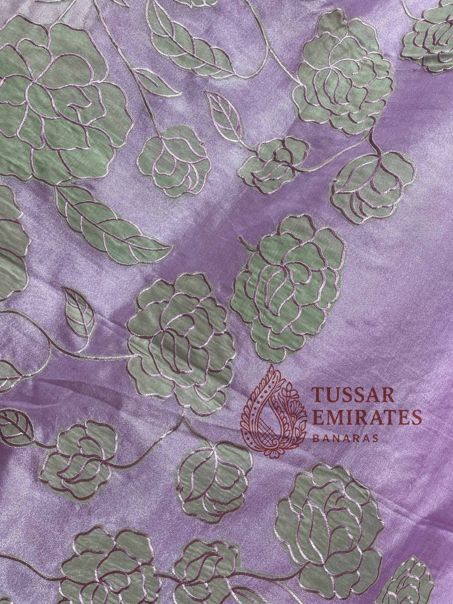 Pure Tissue Silk Banarasi Saree - Chikankari all over - Tussar Emirates
