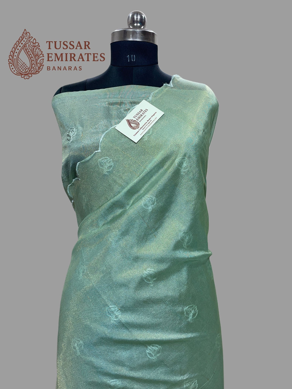 Pure Tissue Silk Banarasi Saree - Chikankari all over - Tussar Emirates