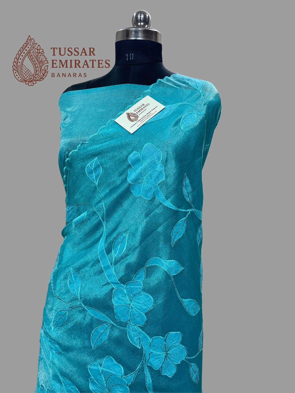 Pure Tissue Silk Banarasi Saree - Chikankari all over - Tussar Emirates