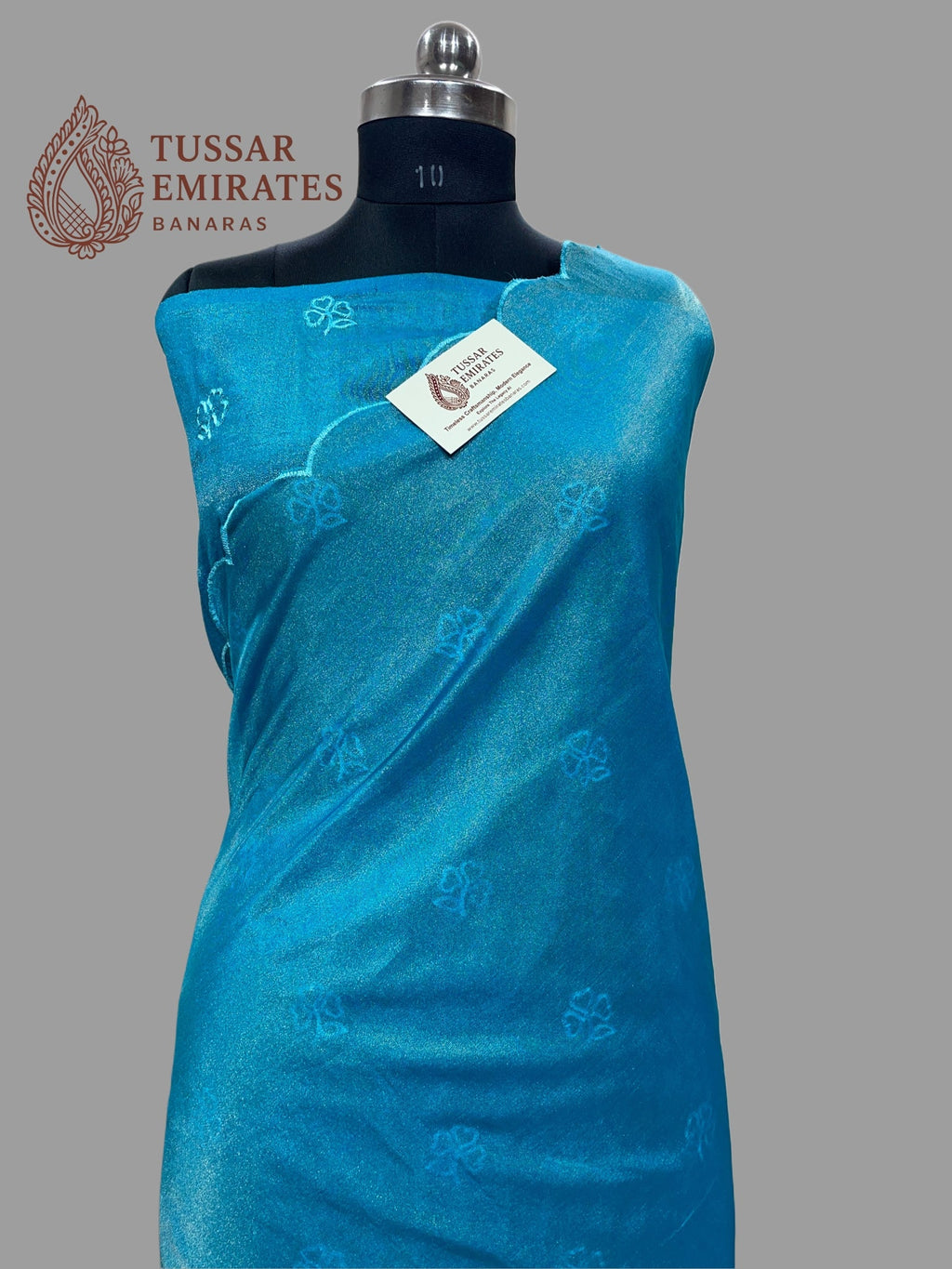 Pure Tissue Silk Banarasi Saree - Chikankari all over - Tussar Emirates