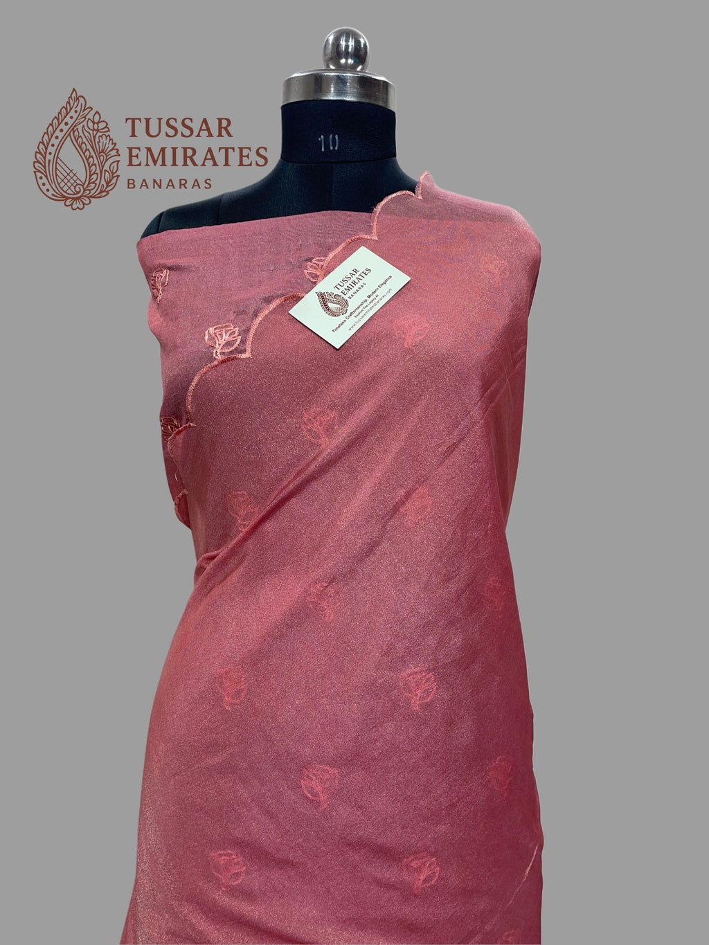 Pure Tissue Silk Banarasi Saree - Chikankari all over - Tussar Emirates