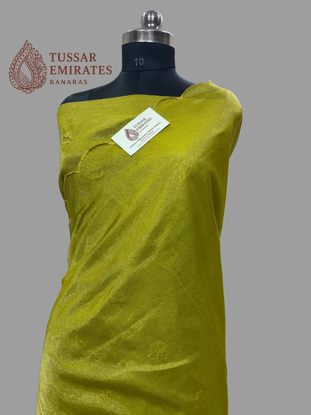 Pure Tissue Silk Banarasi Saree - Chikankari all over - Tussar Emirates