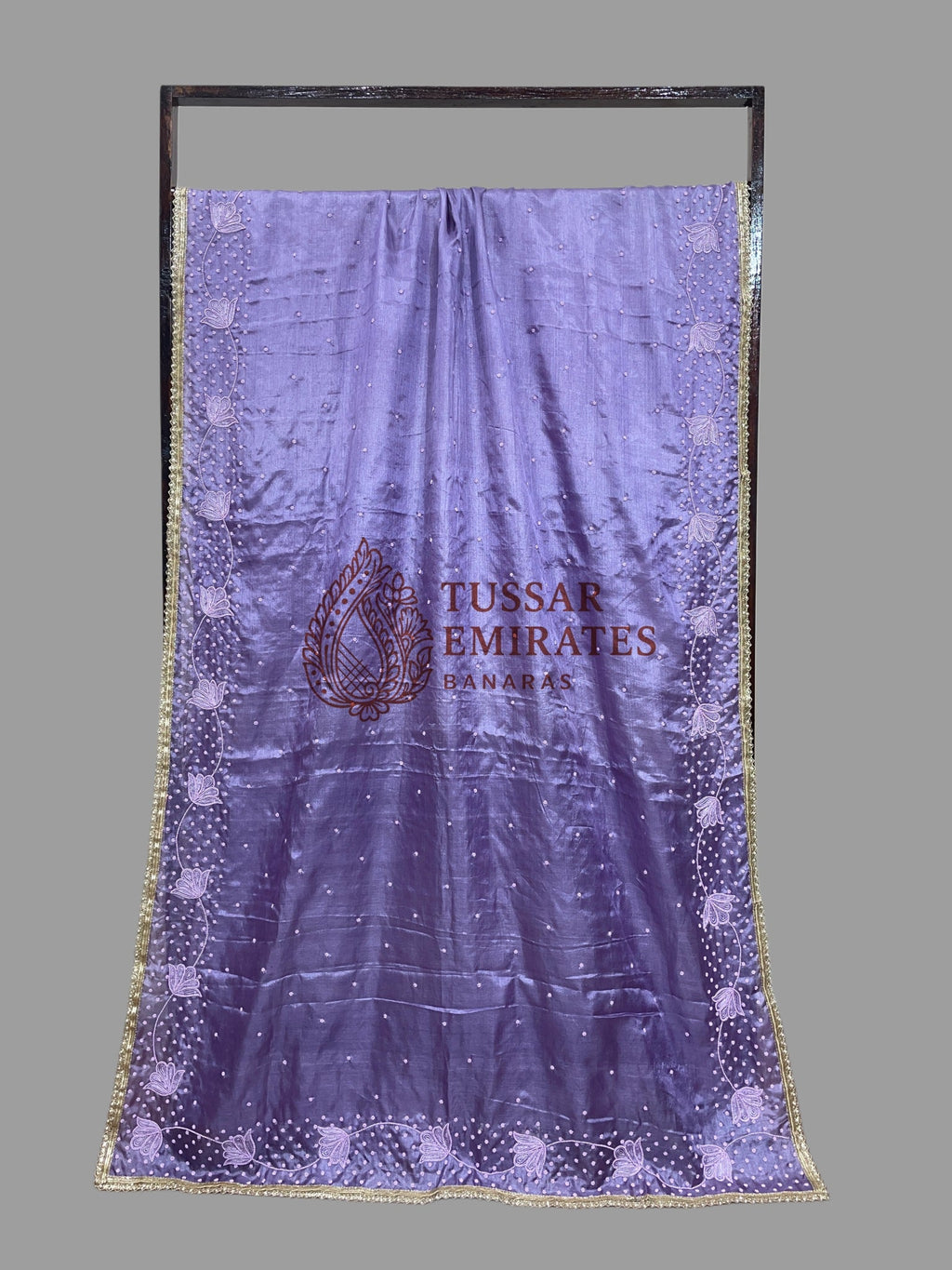 Pure Tussar Silk Handloom Banarasi Saree - handwork motifs - Tussar Emirates