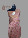 ure Munga Silk Banarasi Saree – Dusty Rose Pink Antique Zari - Tussar Emirates